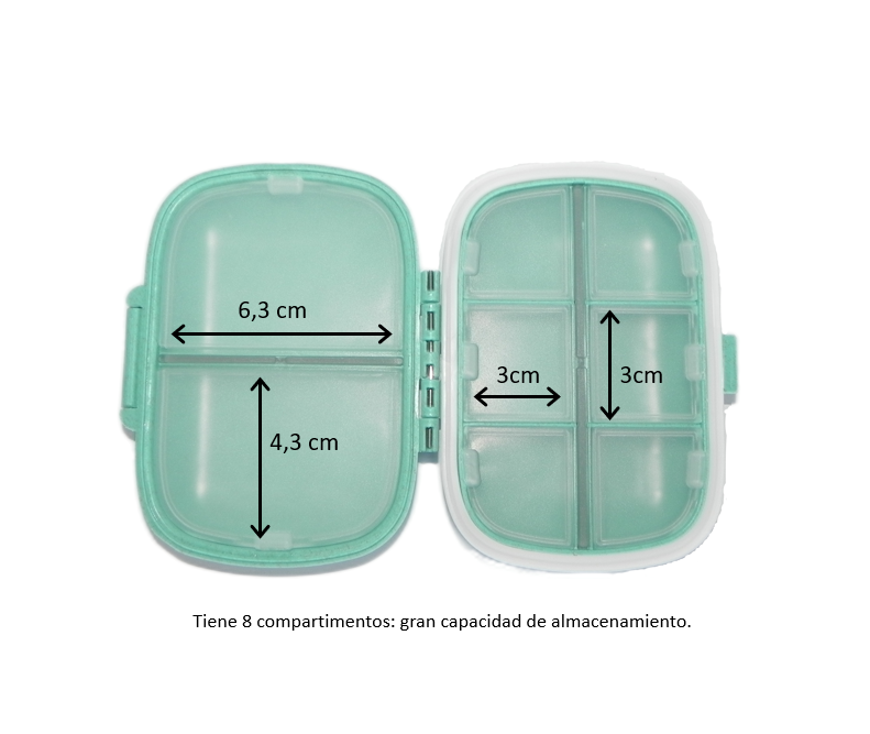 Pastillero pequeño de 8 compartimentos
